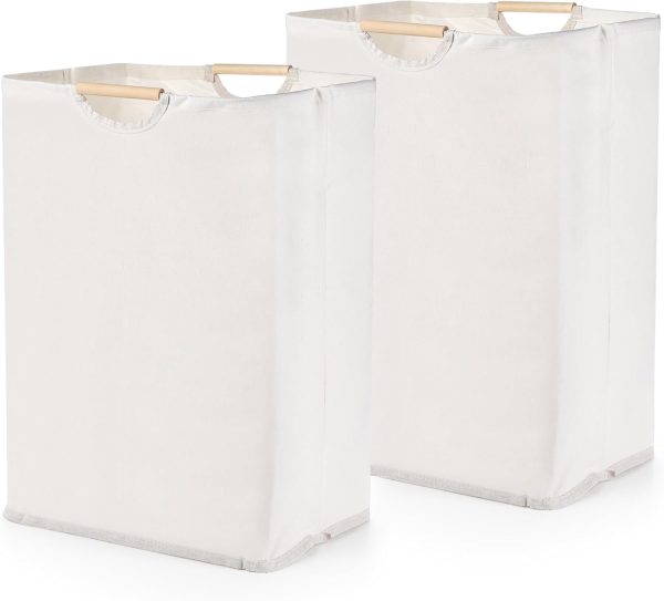 2 Pcs 60L Laundry Basket,Collapsible Laundry Hamper with Handle, Waterproof Storage Organization