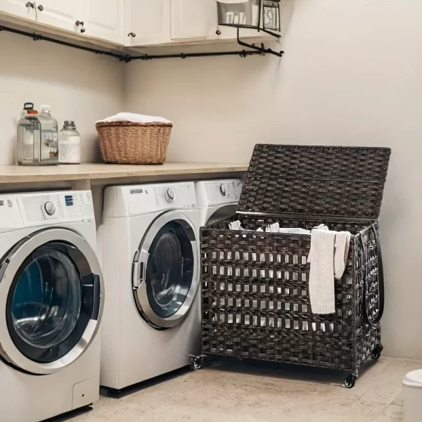 39.6 Gallons Laundry Hamper, 3-Section Laundry Basket, Laundry Hamper with Lid, Bamboo, Foldable, Removable and Machine Washable Liner Laundry Storage Laundry Sorter