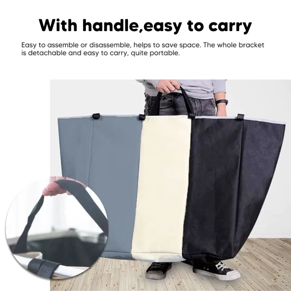 Laundry Sorting Hamper, 3 Section Laundry Basket, Dirty Clothes Sorter, Foldable Waterproof Bathroom Laundry Sorting Divider, 3 Compartment Organizer for Clothes Storage & Sorting - Image 2