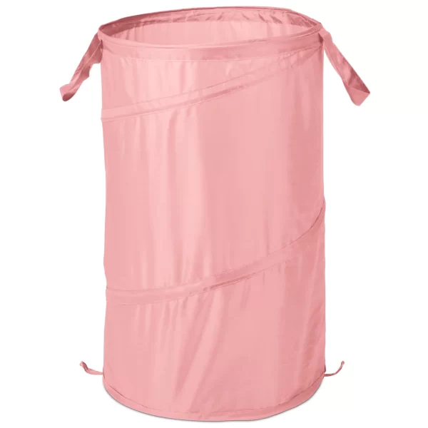 (3 pack)  Pop-Up Spiral Polyester Laundry Hamper, Pink - Image 2