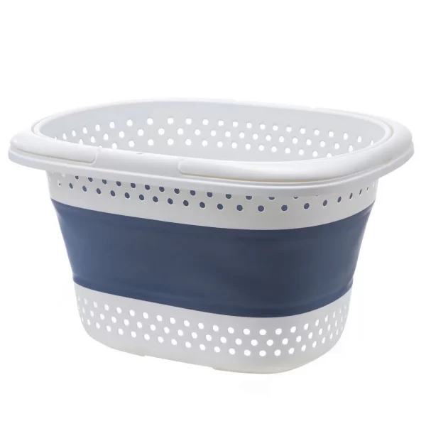 Laundry Basket, Plastic Foldable Up Laundry Hamper,Portable Washing Tub with Handle, Space Saving Storage Container - Image 2